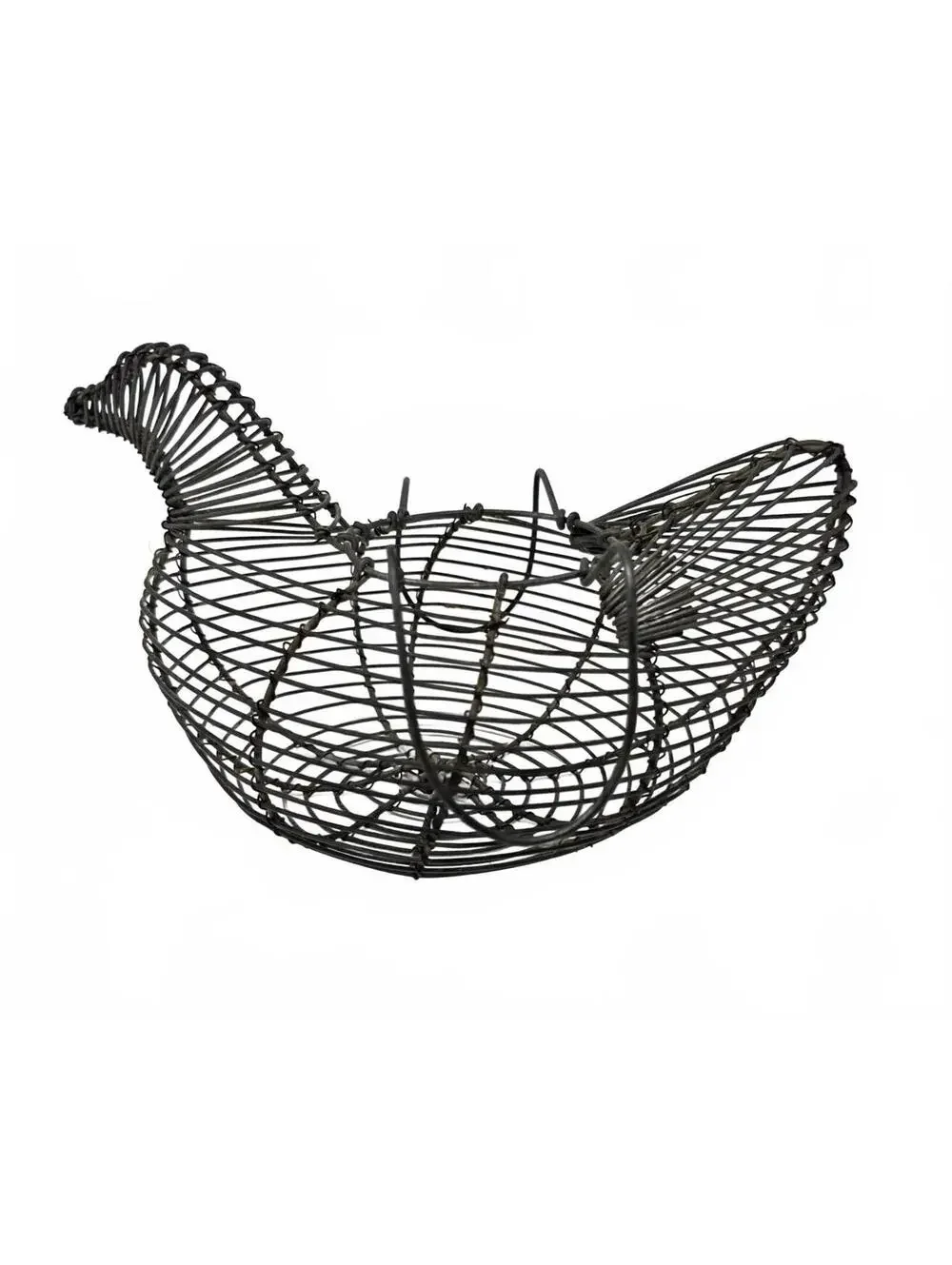 Vintage Wire Hen Egg Basket Primitive Farmhouse Chicken Kitchen Decor